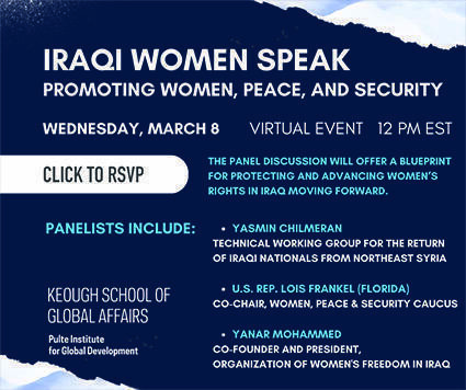 Iraqi Women Speak - Wed., Mar. 8 - Virtual Event